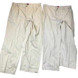 Tommy Hilfiger Mens Pants Size 38x30 Lot of 2 Chino Straight Casual Beige Cotton